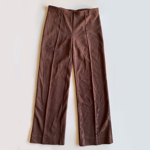 Missoni Italy Brown Knit Pull-on Designer Pants Women’s Size 40 IT Wide Leg Vtg - Picture 1 of 7